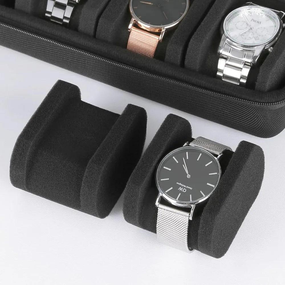 Watch Travel Case with 10 Slots – Zipper Organizer Box