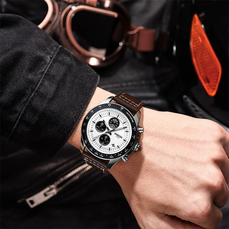 Leather Strap & Quartz Watch 2636 Nibosi