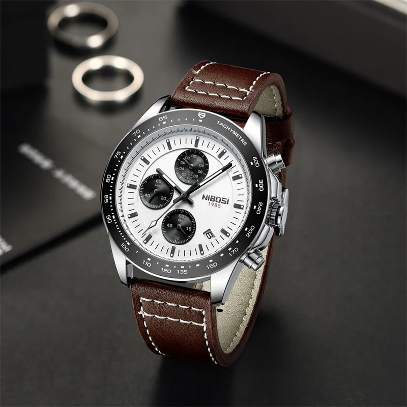 Leather Strap & Quartz Watch 2636 Nibosi