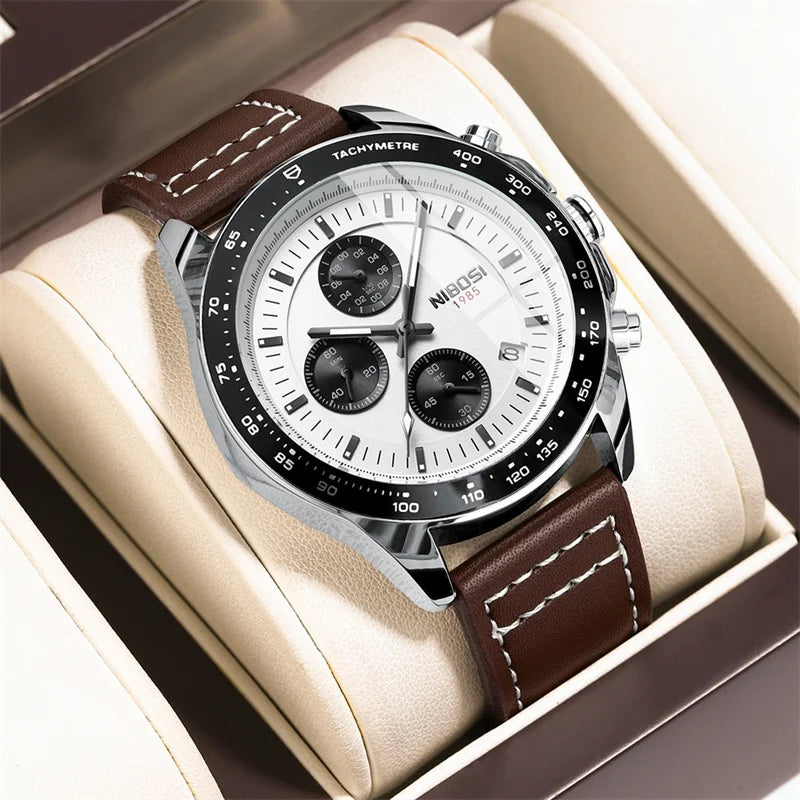 Leather Strap & Quartz Watch 2636 Nibosi