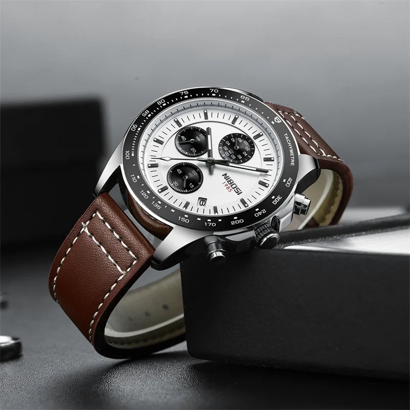 Leather Strap & Quartz Watch 2636 Nibosi