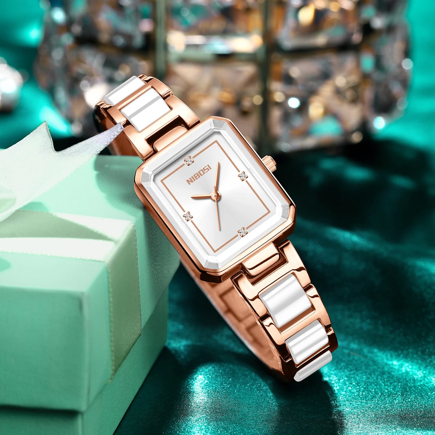 2668 Simple Ceramic Small Square Watch