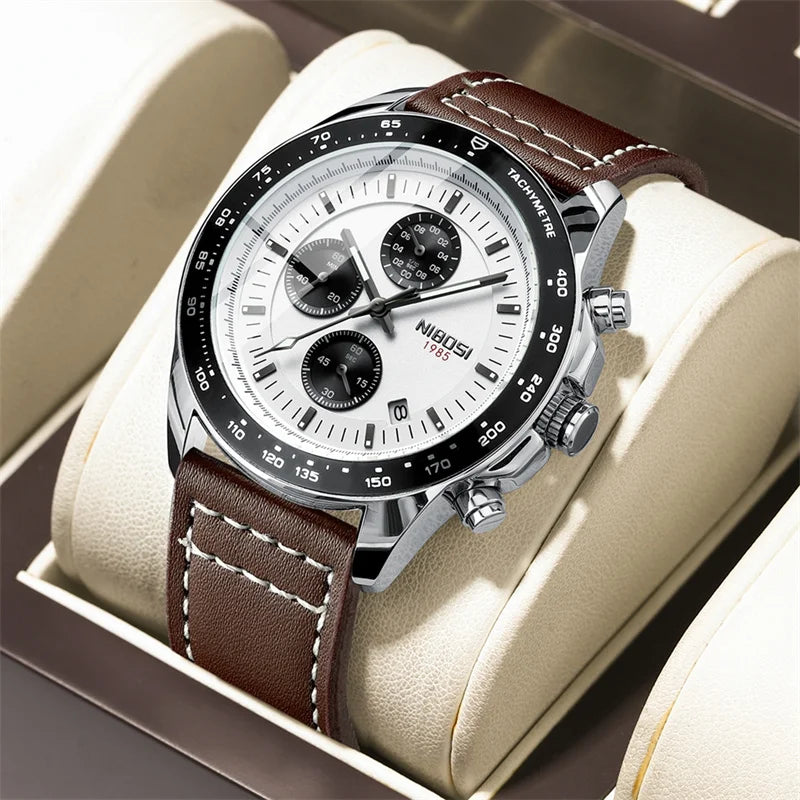 Leather Strap & Quartz Watch 2636 Nibosi