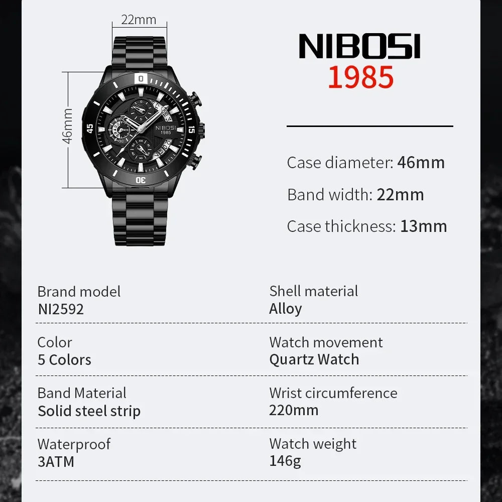 Quartz & Waterproof Watch 2592 Nibosi