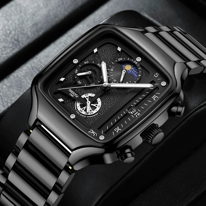 Square Quartz Men's Watch 2573 Nibosi