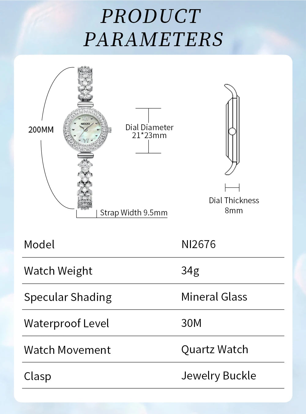 Mother of Pearl Watch 2676 Nibosi