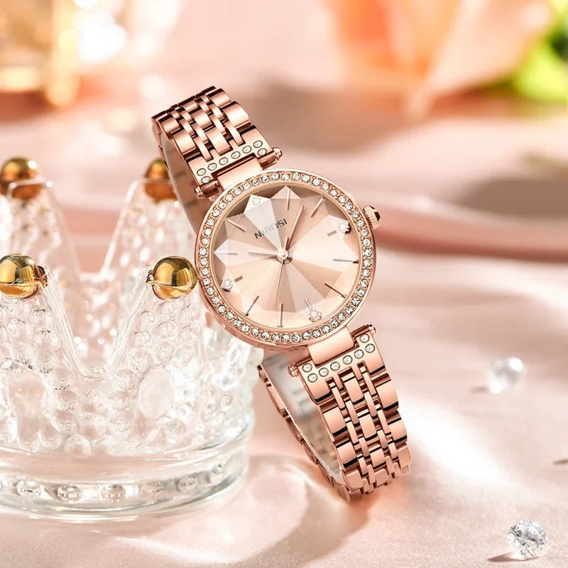 NIBOSI rose gold tone watch