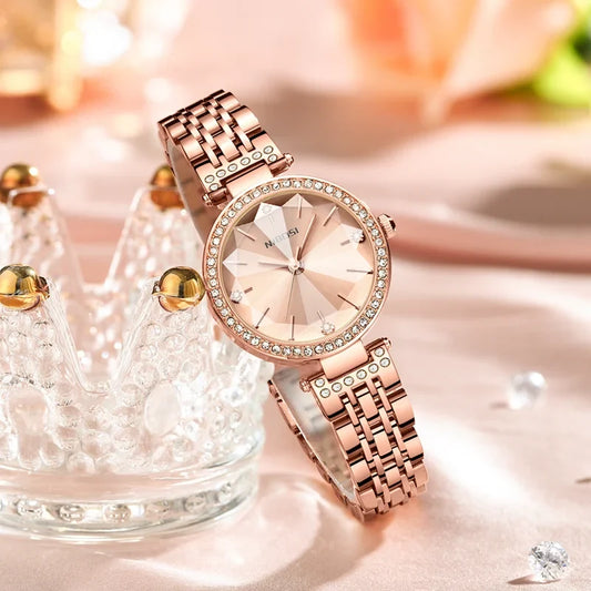 NIBOSI rose gold tone watch