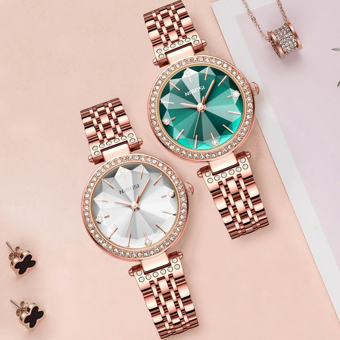 Matching his and hers NIBOSI watch set