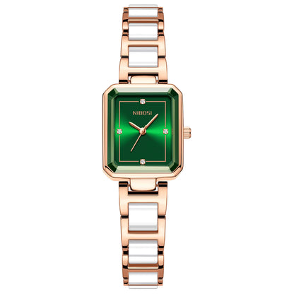 Nibosi 2668 Simple Ceramic Small Square Watch