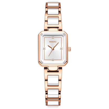 Nibosi 2668 Simple Ceramic Small Square Watch