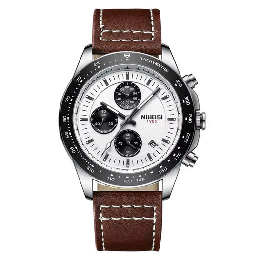 Leather Strap & Quartz Watch 2636 Nibosi