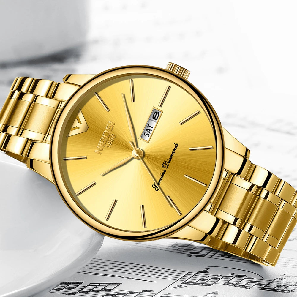 NIBOSI 2332 Diamond Series Day-Date Watch