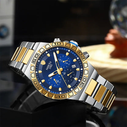 NIBOSI 2661 Golden Vanguard Chronograph