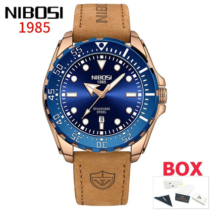NIBOSI 2612 Royal Link Day-Date Watch