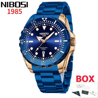 NIBOSI 2612 Royal Link Day-Date Watch