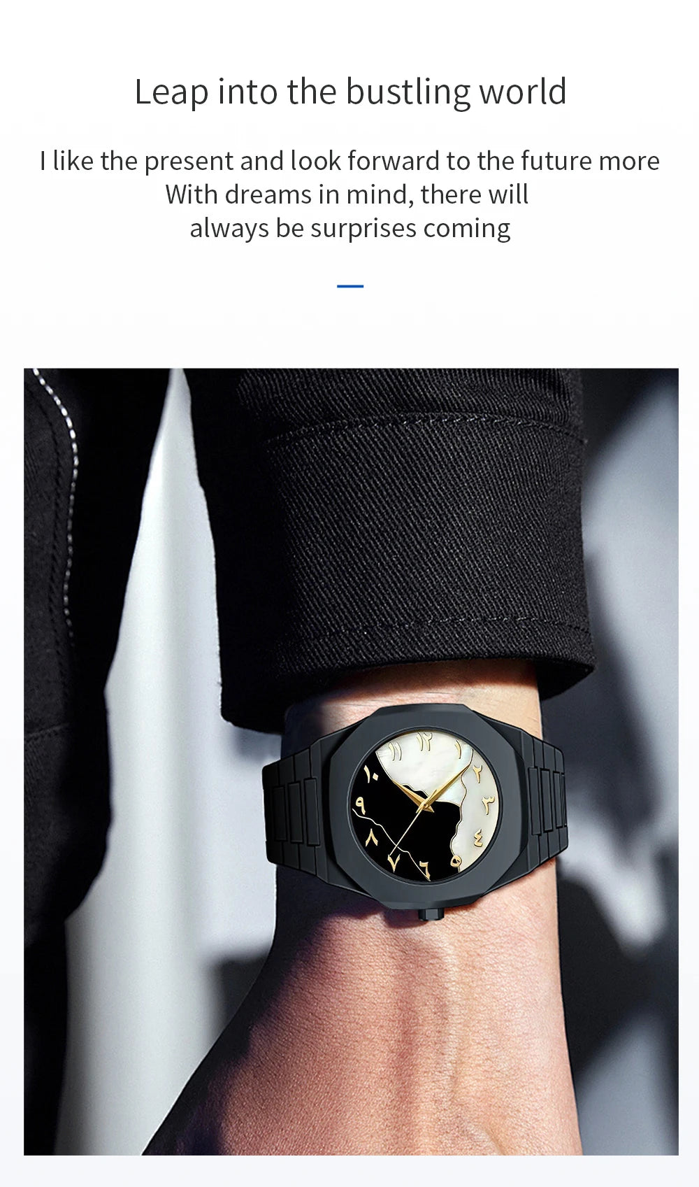 2707 Abstract Dial Black Watch
