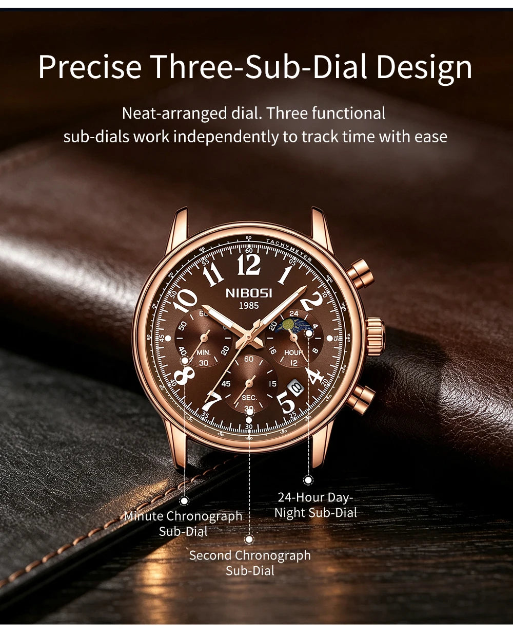 NIBOSI 2729 Heritage Sport Chronograph