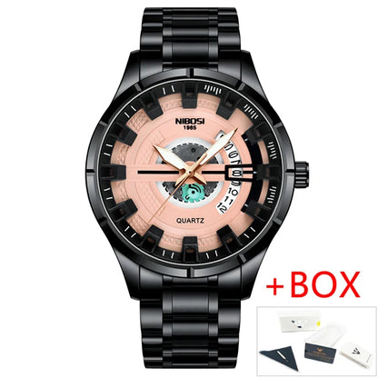 NIBOSI 2383 Industrial Skeleton Quartz Watch