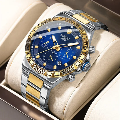 NIBOSI 2661 Golden Vanguard Chronograph
