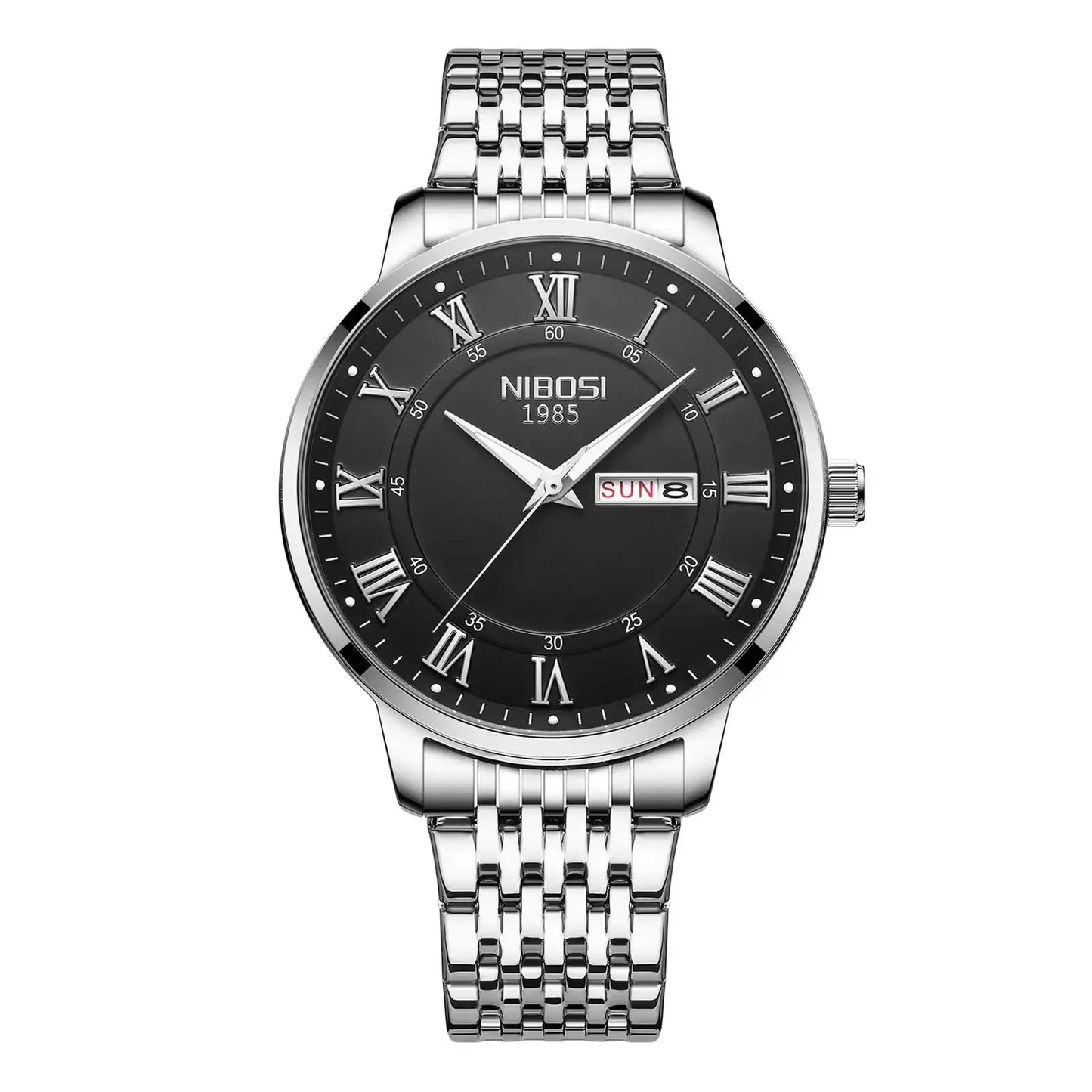 NIBOSI 2569 Classic Roman Day-Date Watch
