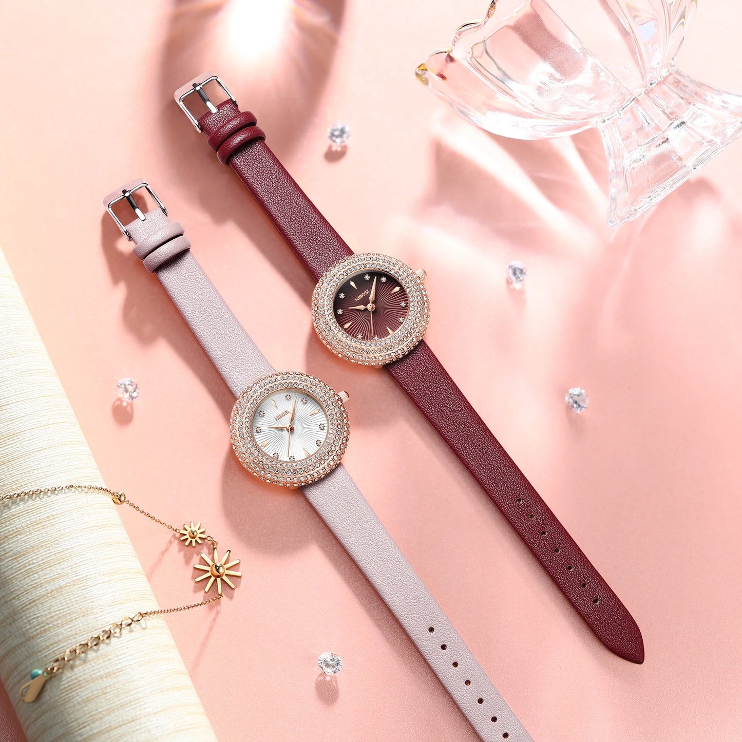 Diamond Stylish & Waterproof Watch 2561 Nibosi