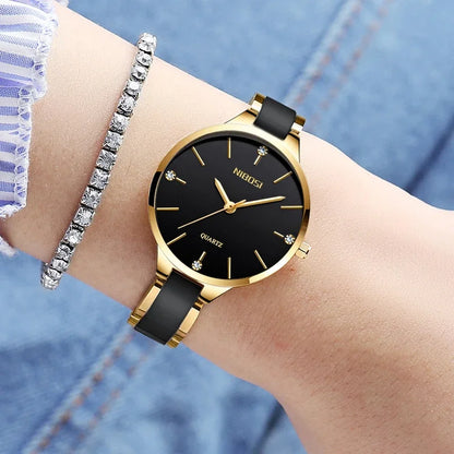 Ceramic Bracelet & Quartz Watch 2330 Nibosi