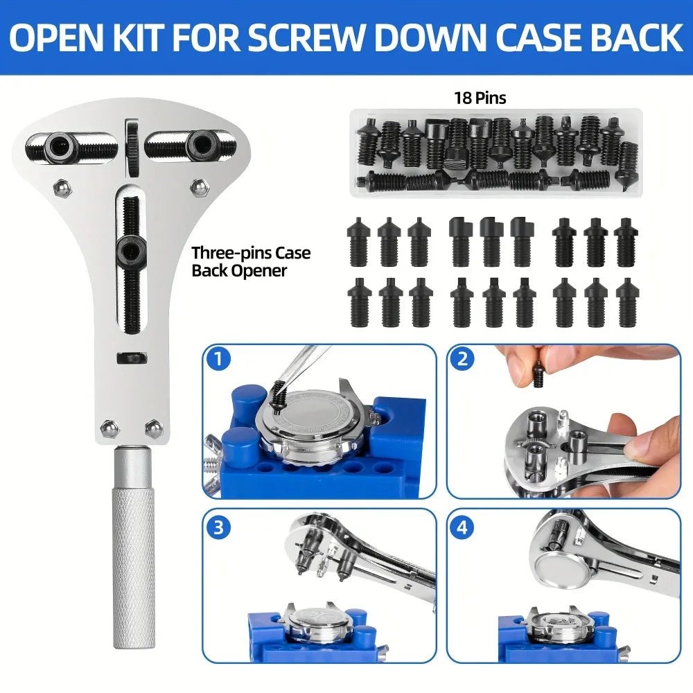 NIBOSI Professional Watch Repair Tool Kit – 224 Pieces