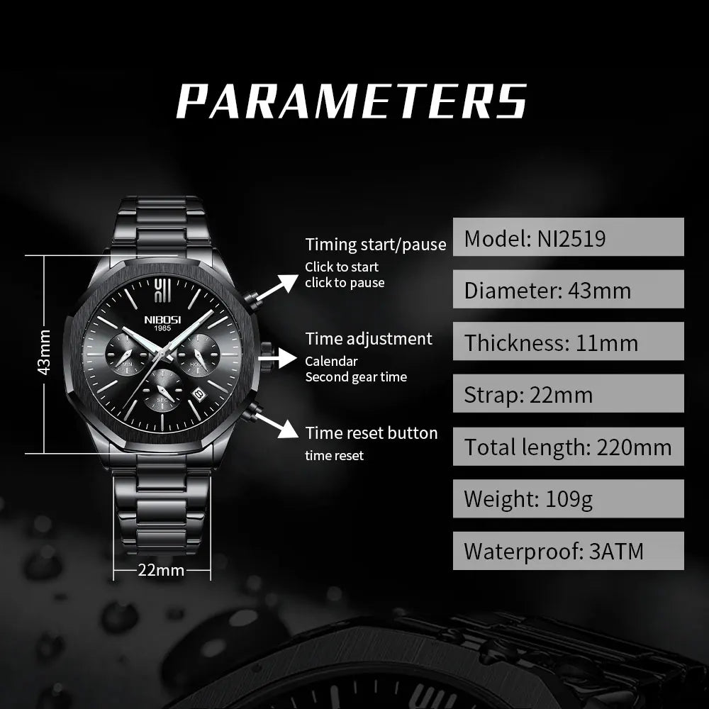 NIBOSI 2519 Grand Sport Chronograph