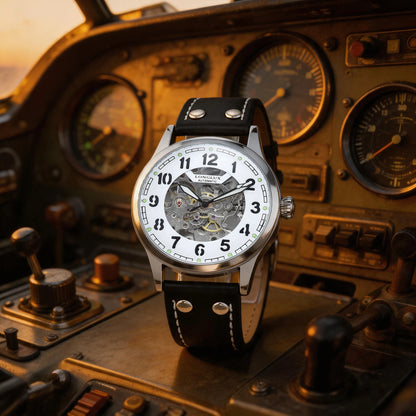 LONGLUX 8020SP Aviator Open Heart Automatic
