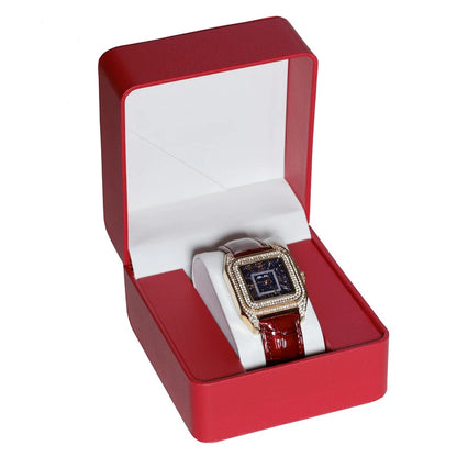 Watch with a red strap in a red box on a white background