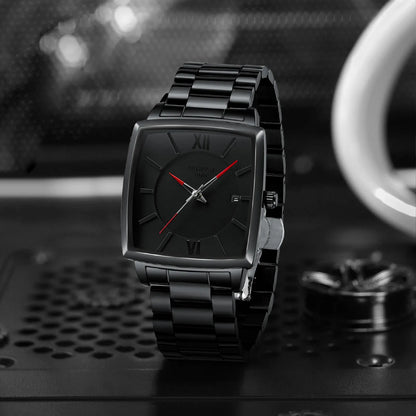2601 Black Square Chronograph Men's Watch