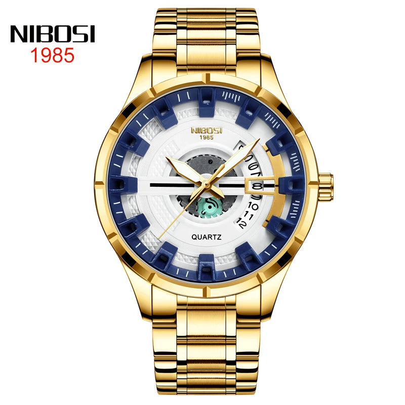 NIBOSI 2383 Industrial Skeleton Quartz Watch