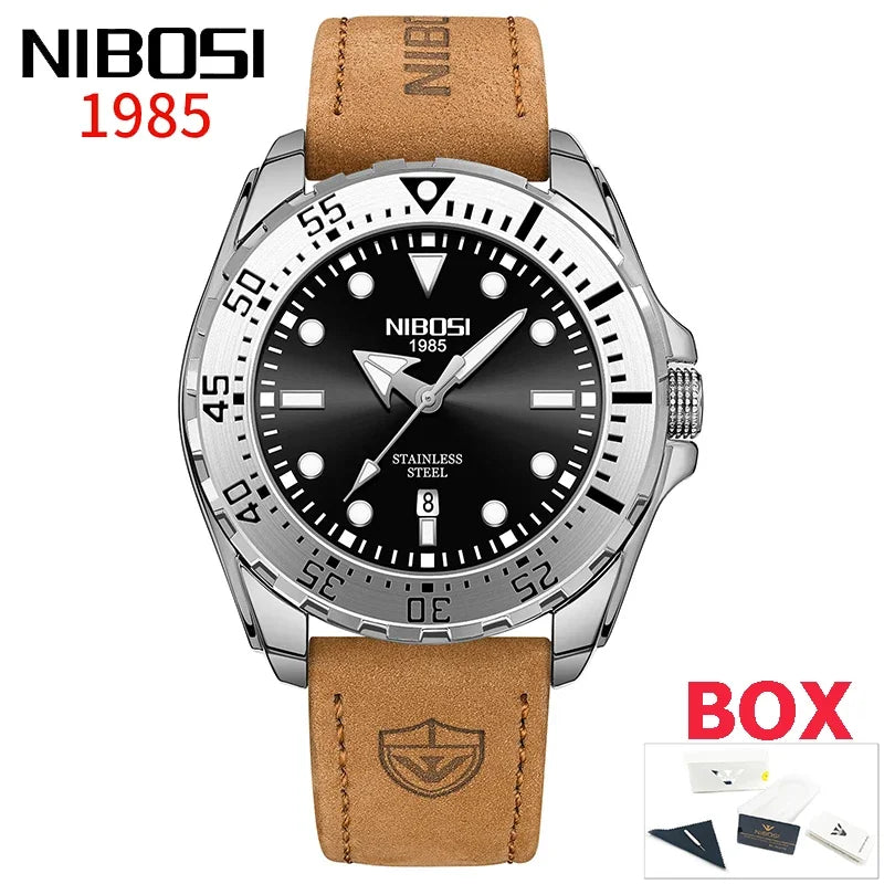 NIBOSI 2612 Royal Link Day-Date Watch