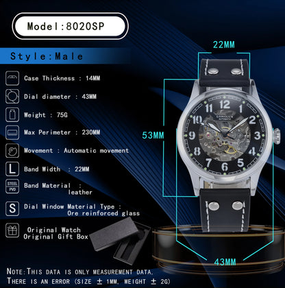 LONGLUX 8020SP Aviator Open Heart Automatic