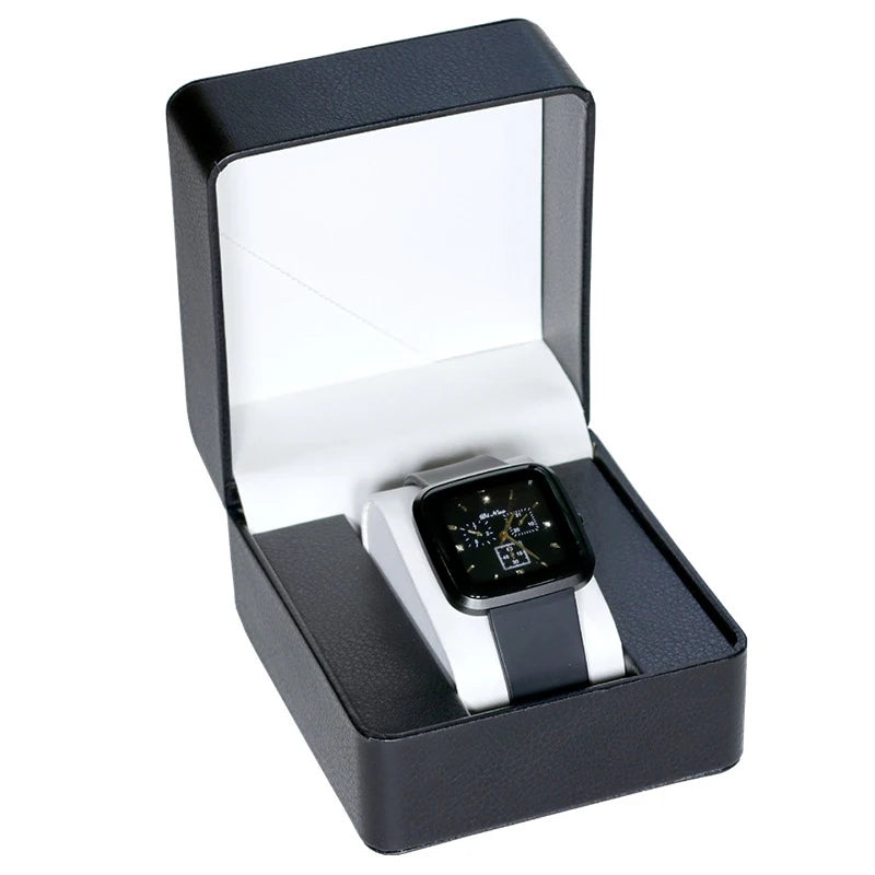 Smartwatch in a black box on a white background