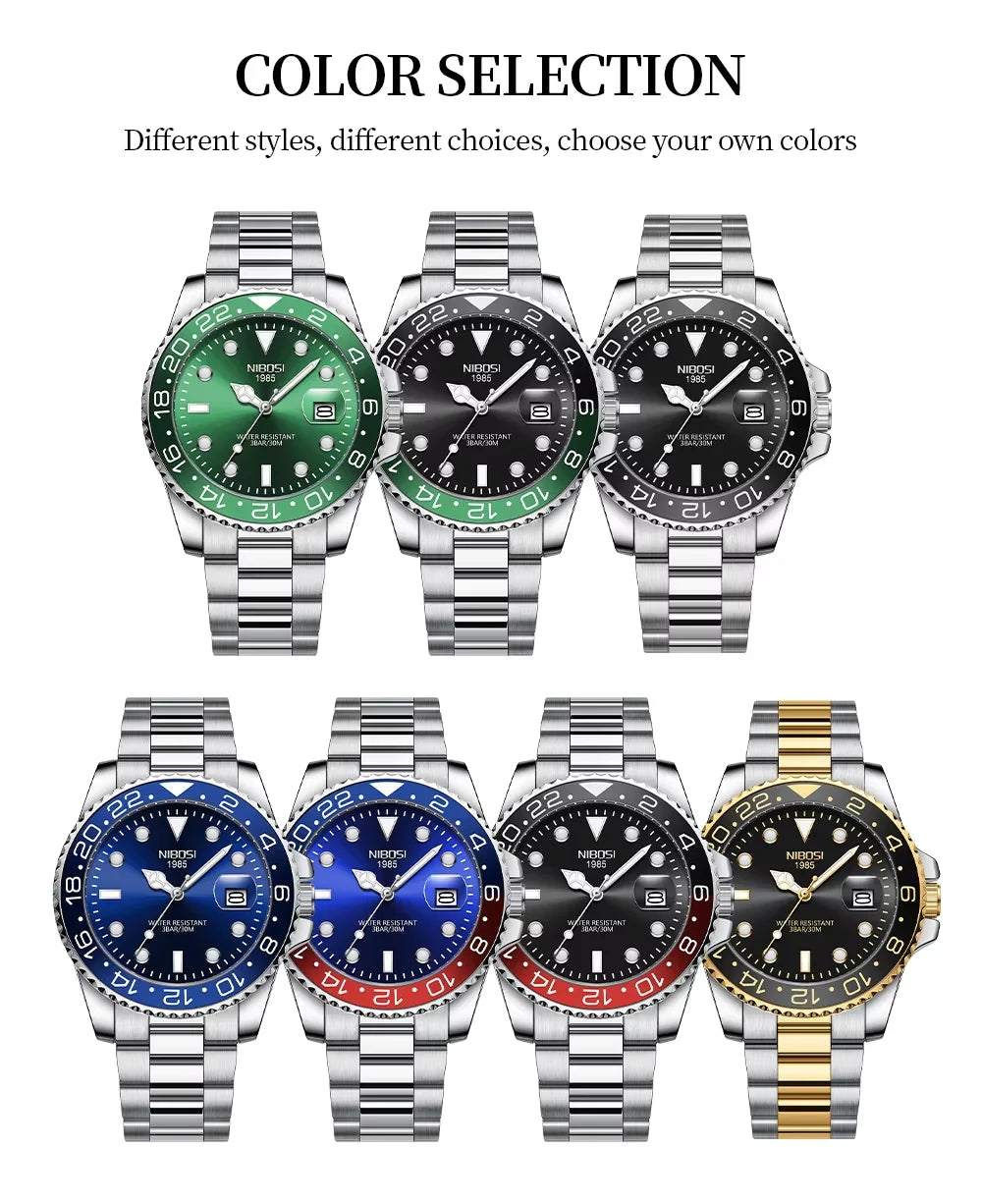 NIBOSI 2597 Ocean Master Quartz