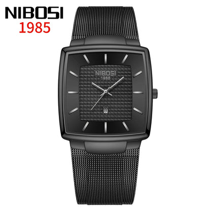 NIBOSI 2613 Modern Square Mesh Watch