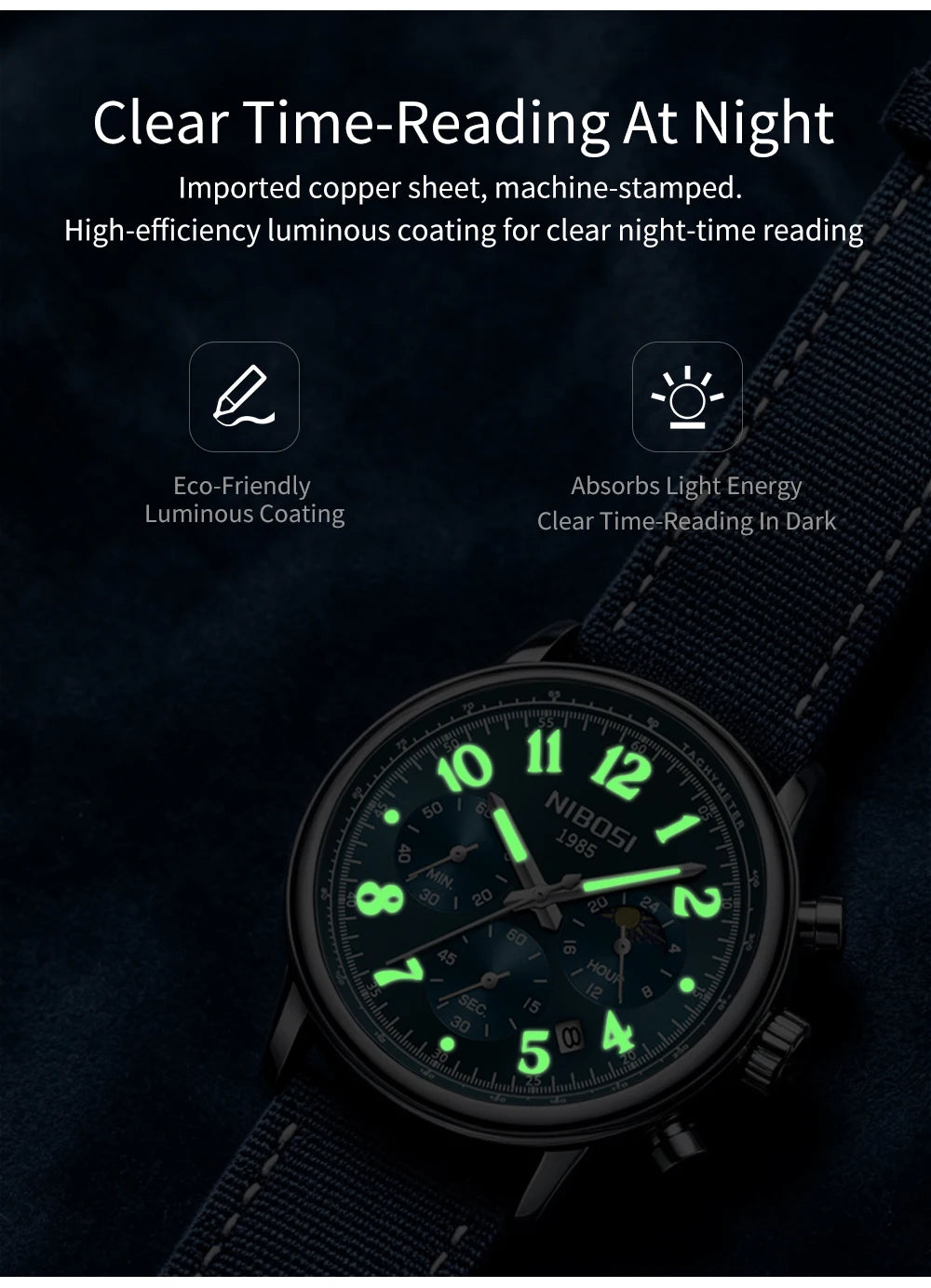 NIBOSI 2729 Heritage Sport Chronograph