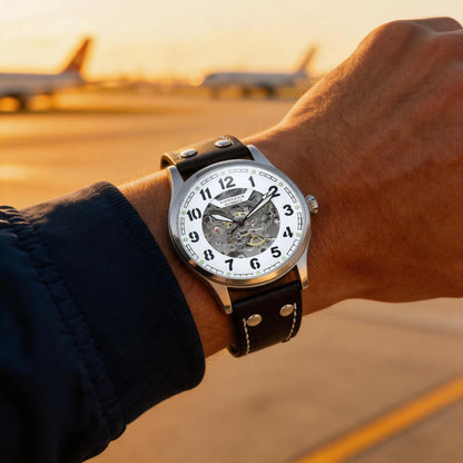 LONGLUX 8020SP Aviator Open Heart Automatic
