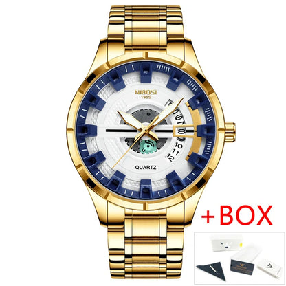 NIBOSI 2383 Industrial Skeleton Quartz Watch