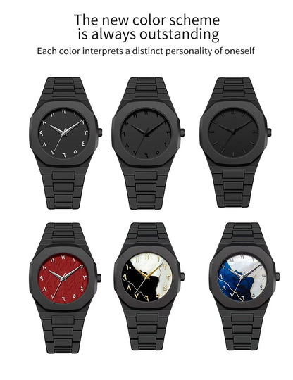 2707 Abstract Dial Black Watch