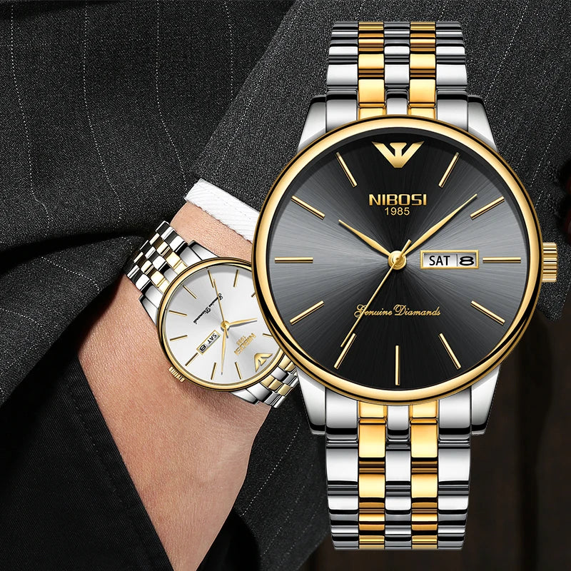 NIBOSI 2332 Diamond Series Day-Date Watch