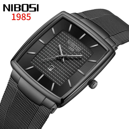 NIBOSI 2613 Modern Square Mesh Watch