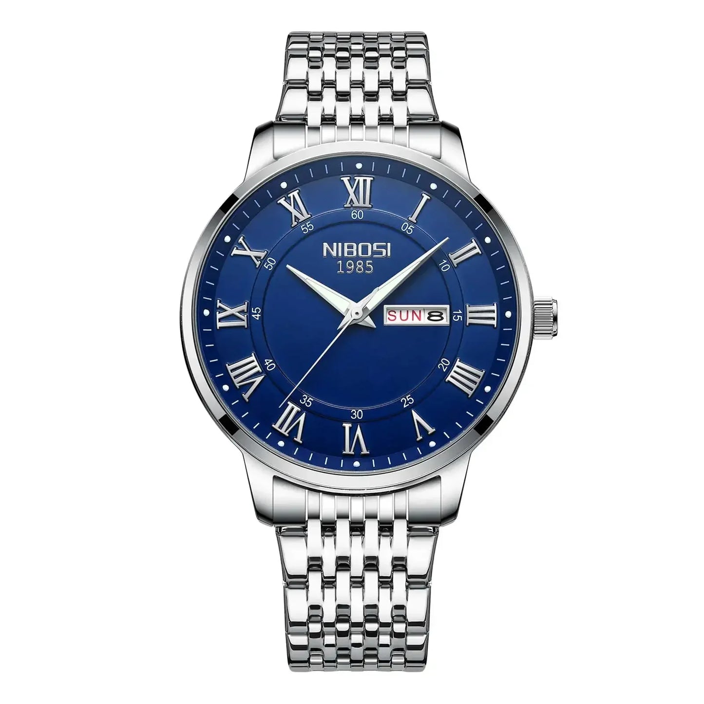 NIBOSI 2569 Classic Roman Day-Date Watch