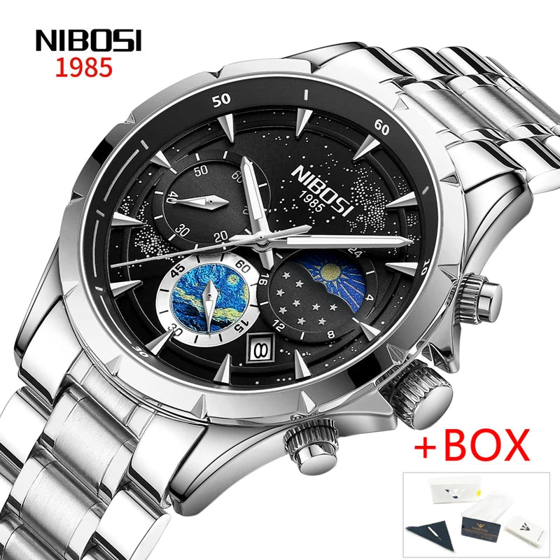Quartz Watch Starry Sky 2602 Nibosi 1985 Official Store