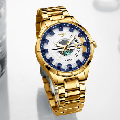 NIBOSI 2383 Industrial Skeleton Quartz Watch