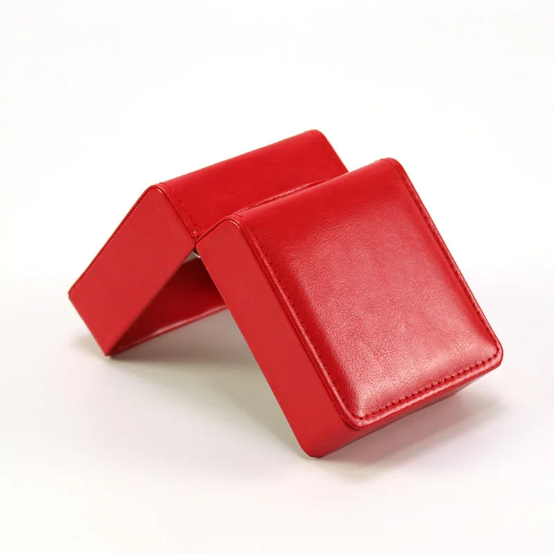 Red jewelry box on a white background