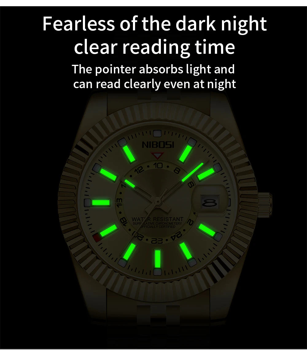 NIBOSI 2638 Classic Fluted Men's Watch