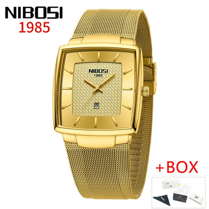 NIBOSI 2613 Modern Square Mesh Watch